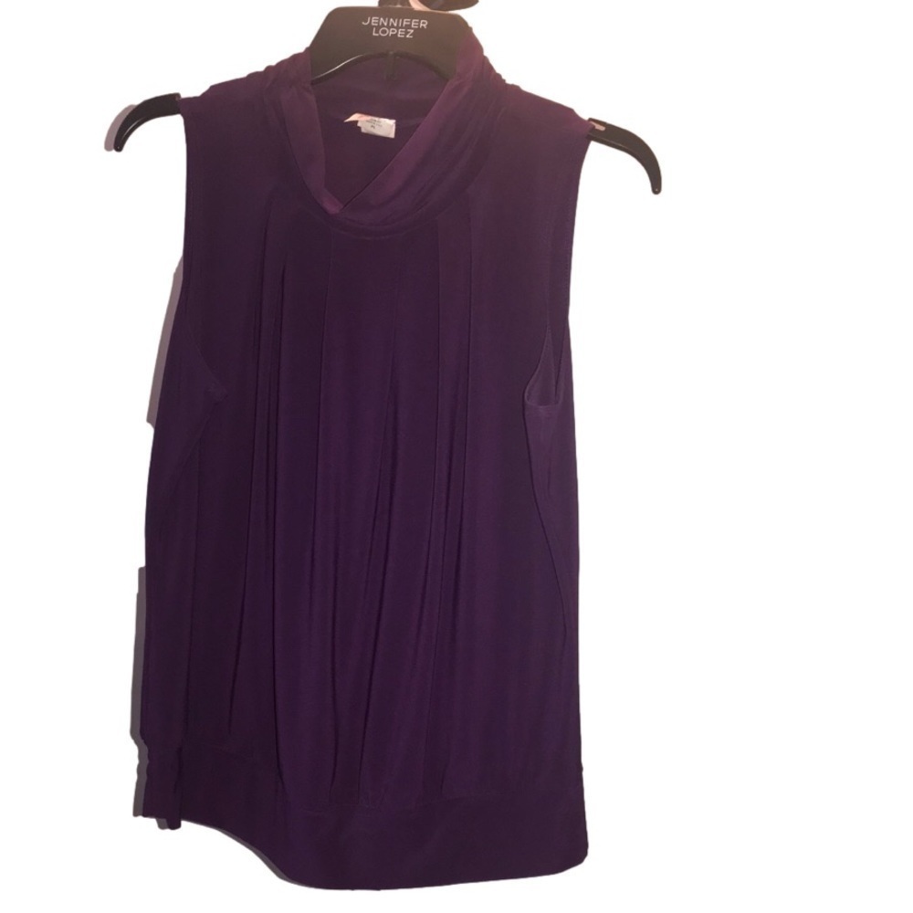 Perseption Petite plum purple sleeveless top size large